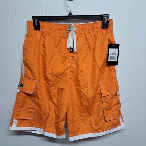 Banana Split B-Split Board Shorts Orange White XL Surf Swim Trunks NWT - Picture 1 of 8